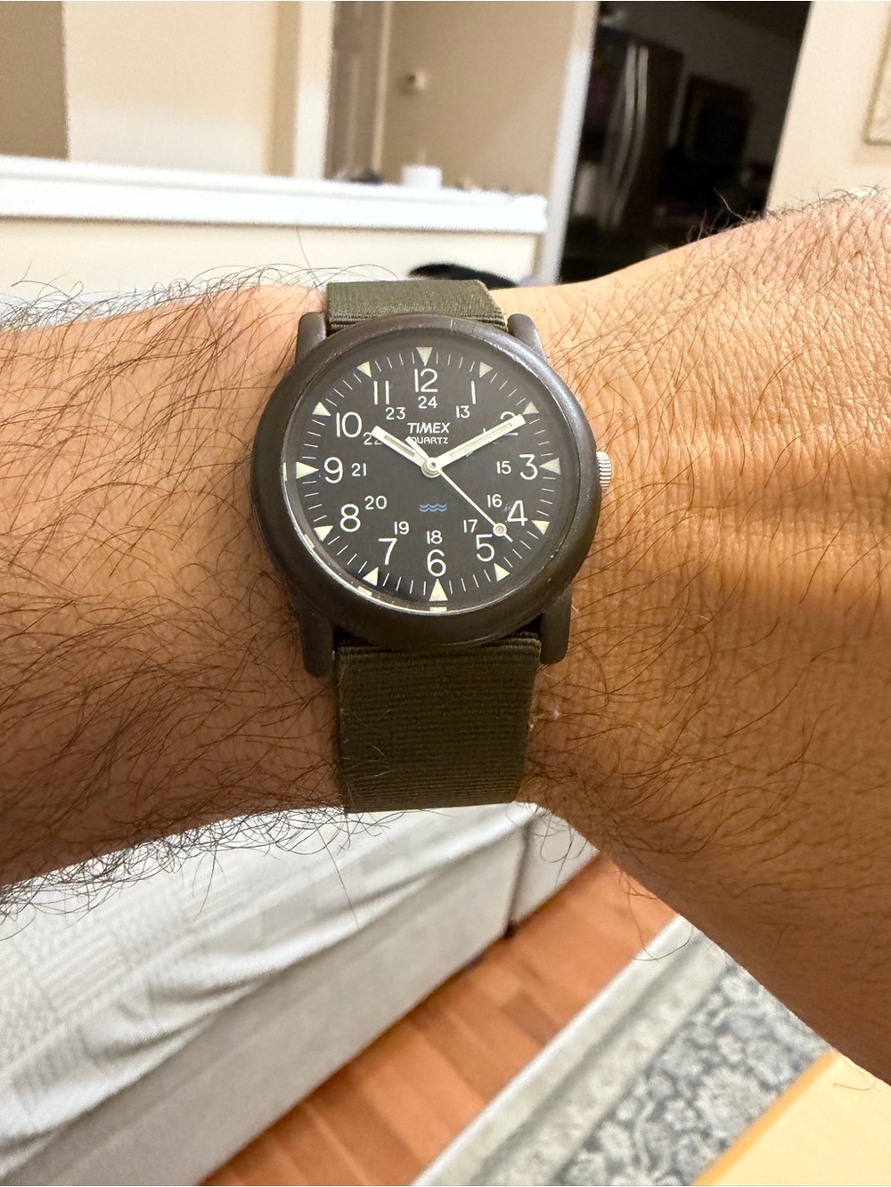 Timex Men's Olive Green Field Watch with Black Dial - Picture 1 of 9